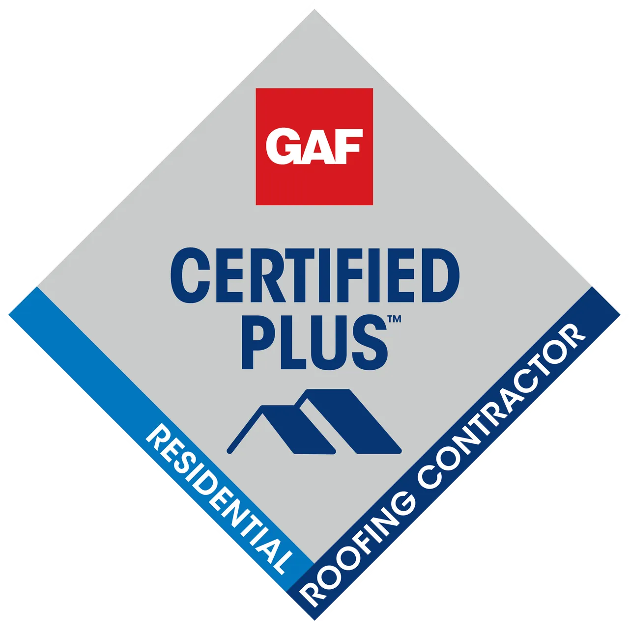 GAF Certified Plus residential roofing contractor badge