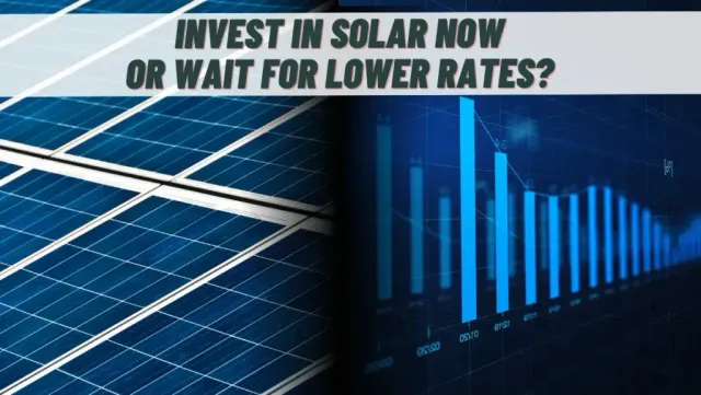 A picture of solar panels next to a graph